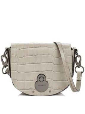 EUC/LIKE NEW Longchamp Cavalcade Large Croc-Embossed Crossbody Bag